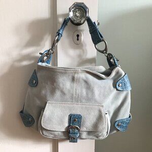 Via Repubblica | Blue Suede Handbag